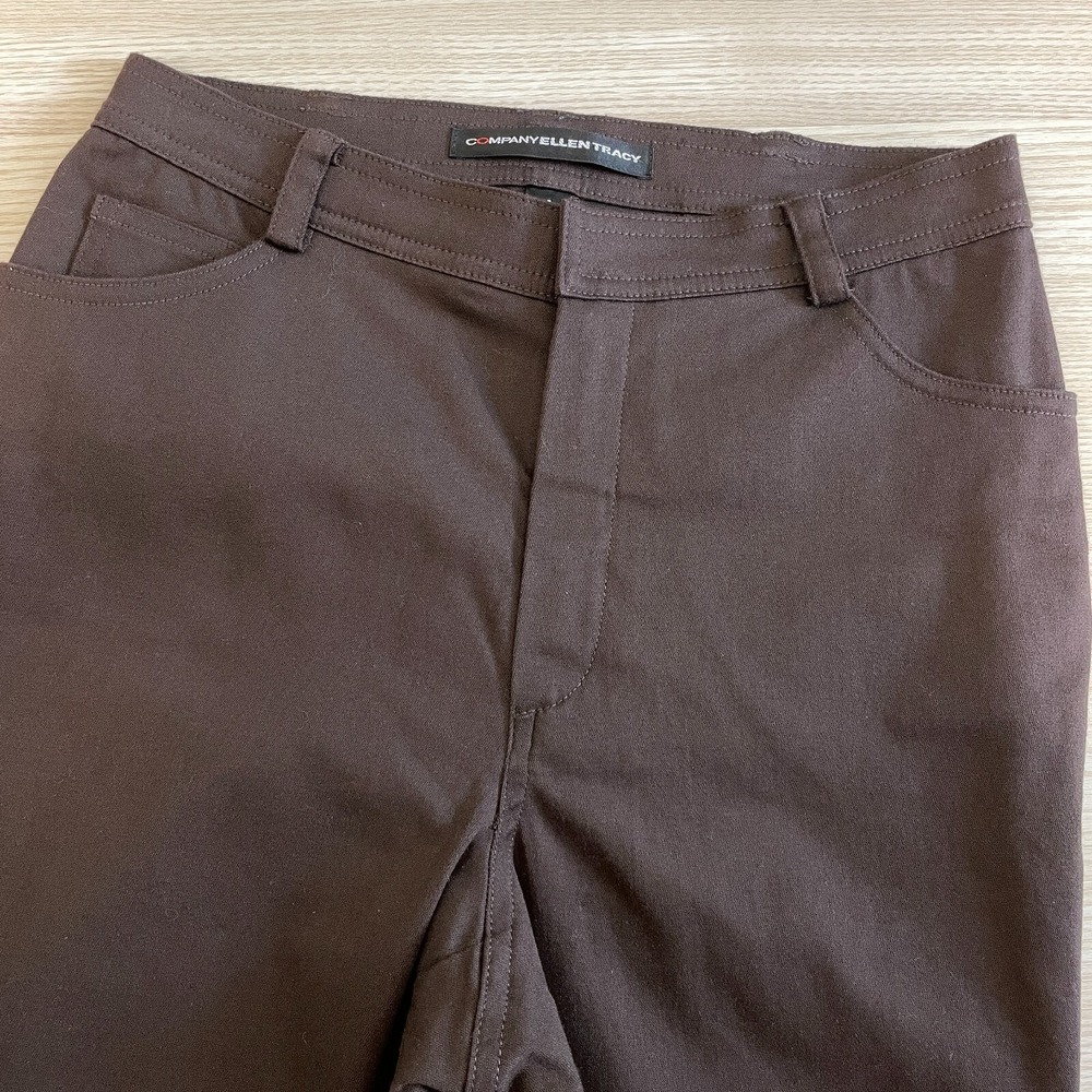 Company Ellen Tracy Womens Sepia Brown Straight Leg Pants Size‎ 2 NWT 83554203